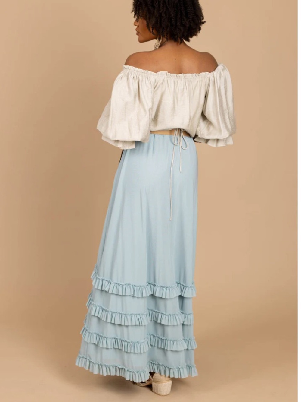 Joyfolie Gorgeous Ice Blue Maxi Skirt NWT XXL - Picture 4 of 6